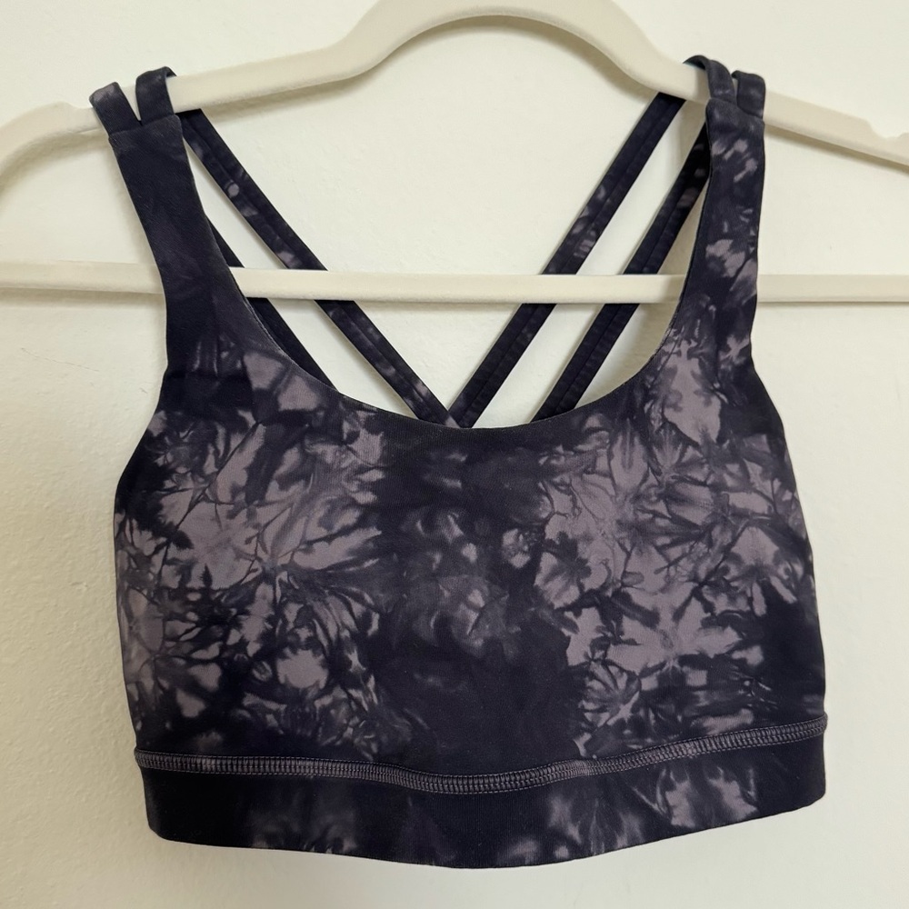 Lululemon Athletica Energy Bra Shibori in Grey Black Night - Picture 2 of 7